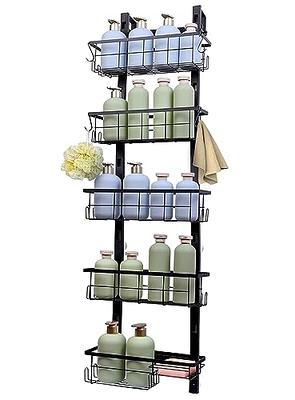 Spaclear Over The Door Shower Caddy, 5-Tier Adjustable Hanging Shower  Shelves, Rustproof Stainless Steel with Hook Bathroom Organizer with Soap  Holder