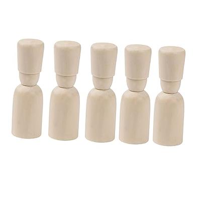 10PCS Wooden Peg Dolls Unfinished People Tiny Doll Body DIY Crafts