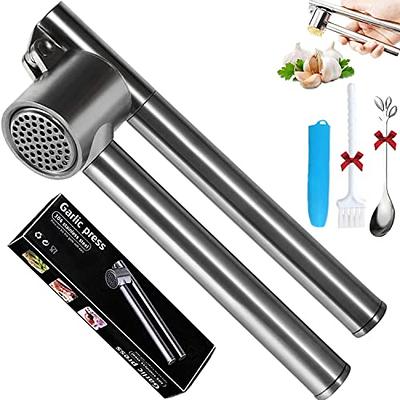 ORBLUE Garlic Press, Stainless Steel Mincer and Crusher with Garlic Rocker and Peeler Set