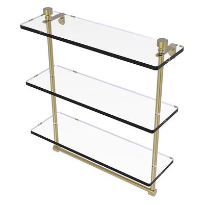 Simple Brass Bathroom Shelves Wall Mounted Glass Phone Holder