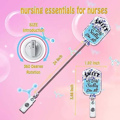 LPN or LVN Licensed Practical Vocational Nurse ID Retractable Badge Reel LVN - Pink / Swivel Gator