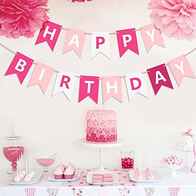 Happy Birthday Banner Paper Bunting Garland Banners Flags DIY Party  Decoration Boys Girl Baby Shower Supplies Decor