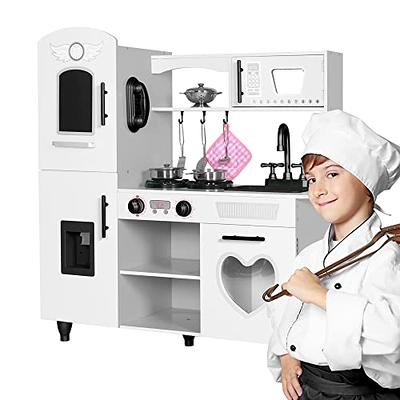 Costway Wood Kitchen Toy Kids Cooking Pretend Play Setw/Utensils