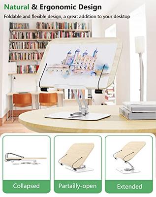 Foldable Book Stand, Adjustable Book Holder Tray cookbook Reading