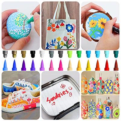 DEYONI 26 Colors Dual Tip Acrylic Paint Pens Markers,with Brush Tip and  Fine 1mm Tip,Paint Markers for Rock Painting, Ceramic, Wood, Plastic,  Scrapbooking,Card Making,DIY Crafts,art supplie - Yahoo Shopping