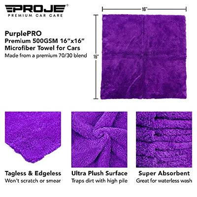 PROJE' Red Microfiber Towel for Car - Ultra Absorbent - Car Drying, Polishing, Buffing Cloth & Interior Detailing Towel - 500 GSM 16x16in - Auto