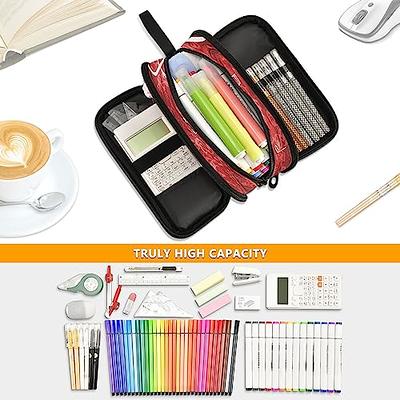 AuraGlor Pencil Case Big Capacity with 5 Compartments Large Pencil Pouch  Pen Bag Box Holder Organizer Simple Storage Aesthetic Stationery Cosmetic  for