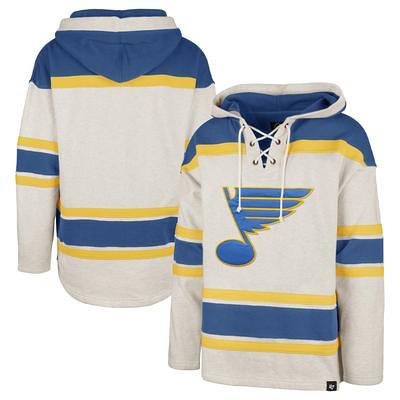 St. Louis Blues Antigua Women's Logo Action Chenille Pullover Hoodie -  Heather Navy