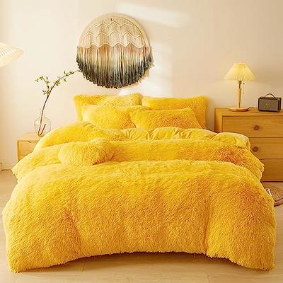 MorroMorn 5 PCS Shaggy Duvet Cover Bedding Set - Fluffy Comforter Cover  Long Faux Fur Luxury Ultra Soft Cozy (Mustard Yellow, Full/Queen) - Yahoo  Shopping