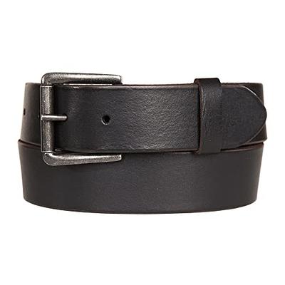 1 1/2 (38mm) Snap On Plain Leather Jean Belt With Roller Buckle