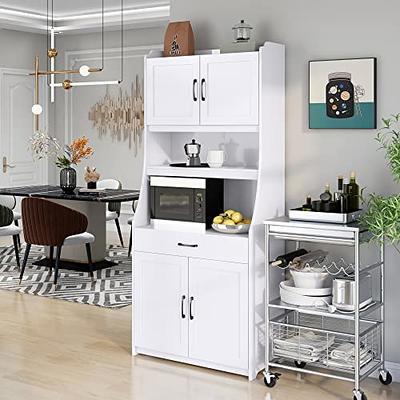 Yusong Kitchen Pantry Storage Cabinet Cupboard with Doors and 6