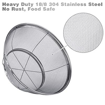 RJ Legend 304 Stainless Steel Pasta Strainer, Mesh Strainer, Oil Skimmer