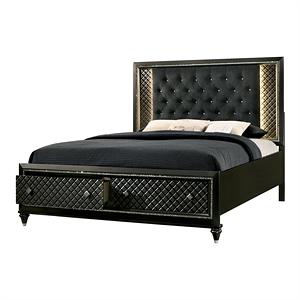 Furniture of America Seboya Gray King Panel Bed with LED Light and