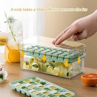 Ice Cube Tray with Lid and Bin, Silicone Ice Cube Trays for