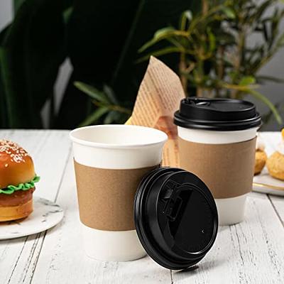 Turbo Bee Disposable Coffee Cups with Lids 16 OZ (100 Pack), To Go Iced Hot  Coffee Cups with Sleeves and Stirrers, White Paper Coffee Cups for Home,  Office and Cafes - Yahoo Shopping