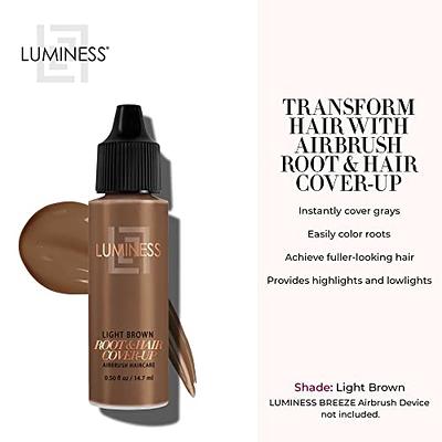 LUMINESS Airbrush Root & Hair Cover Up, Light Brown - Water-Resistant Hair  Color Concealer for Gray & Dark Roots for Thicker Fuller Looking Hair -  Compatible for Breeze Haircare Device - Yahoo Shopping