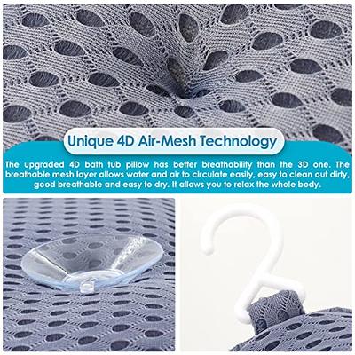 Bath Pillow for Tub Ergonomic Non-Slip Bathtub Pillow with Upgraded 4D Air  Mesh Technology and 6 Non-Slip Strong Suction Cup, Relaxing Spa Bath Pillow  Headrest Blue - Yahoo Shopping