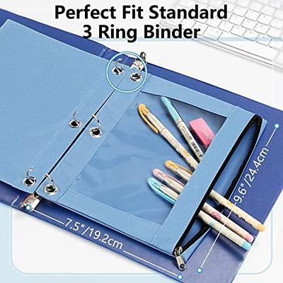 Binder Pencil Pouch for 3 Ring Binder, 2 Pack 3 Ring Binder Pencil Pouches  Doubl