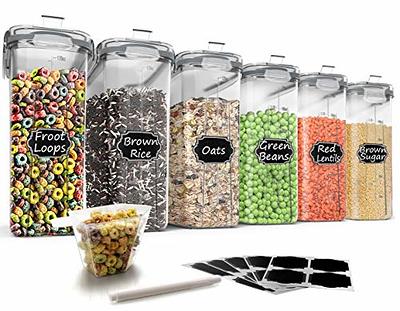 BPA-Free Plastic Food Saver-Kitchen Food Cereal Storage Containers with Graduated Cap Set of 3 Large