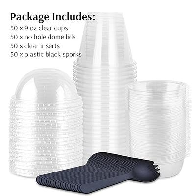 50 Sets]12 Oz Clear Plastic Parfait Cups with Lids & Inserts, Disposable  Dessert Cups Reusable