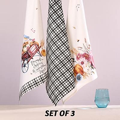 Cotton Tea Towels  Fall Kitchen Towels and Dishcloths Set