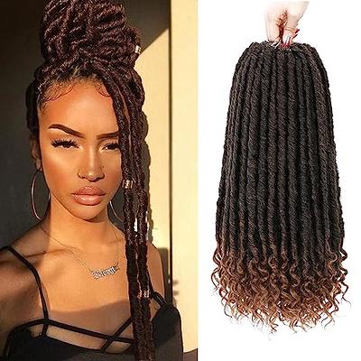 24 Inch Faux Locs Crochet Hair 6 Packs Soft Goddess Locs Crochet Braids  Deep Wave Pre Looped Crochet Hair Extensions for Black Women (24 Inch, 1B)