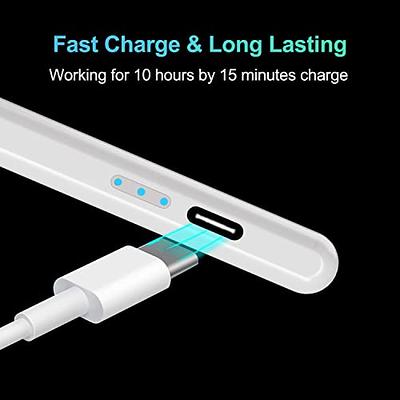  Stylus Pen for iPad 9th&10th Generation-2X Fast Charge Active  Pencil Compatible with 2018-2023 Apple iPad Pro11&12.9'', iPad Air 3/4/5, iPad 6-10,iPad Mini 5/6 Gen-White : Cell Phones & Accessories