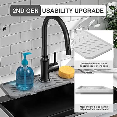 Silicone Kitchen Faucet Mat For Sink Sponge Drain Rack Foldable Sink Mat  Faucet Splash Catcher Bathroom Countertop Protector Mat