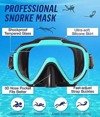 Mask Fin Snorkel Set Adult &Kids Snorkeling Gear for Swimming