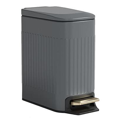 Lavex 50 Gallon Gray Wheeled Rectangular Trash Can with Lid and Step-On  Attachment