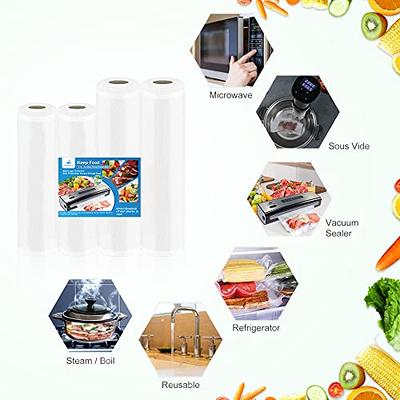 Vacuum Sealer Rolls, Vacuum Sealer Bags - 4 Packs Food-Storage Bags, Fits  All Clamp Vacuum Sealer Machine, BPA Free, for Meal Prep Sous Vide - Yahoo  Shopping