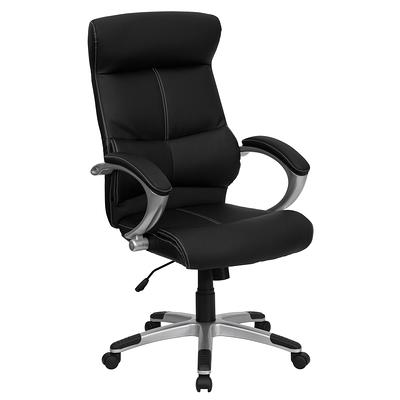 Flash Furniture Black Leather Contemporary Adjustable Height Swivel Faux  Leather Desk Chair