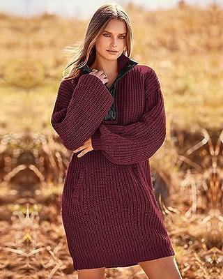 KIRUNDO Womens Fall Fashion 2024 Oversized Sweater Dress Casual