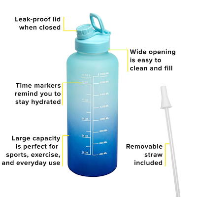 Tasty Plastic Motivational Water Bottle with Leak-Proof Lid