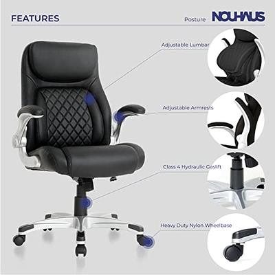 NOUHAUS Office Chair  +Posture Ergonomic PU Leather Chair - White