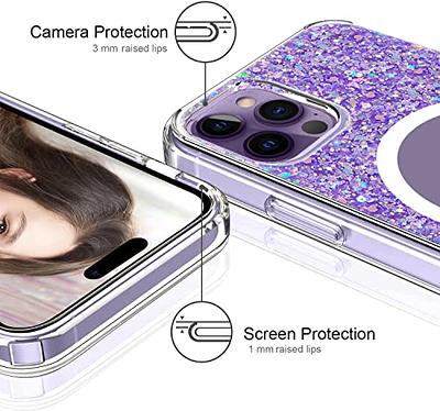 MGQILING Compatible with iPhone 12 Pro Max Magnetic Glitter Case, Luxury Plating Cute Bling Clear Phone Case, Compatible with MagSafe for Women