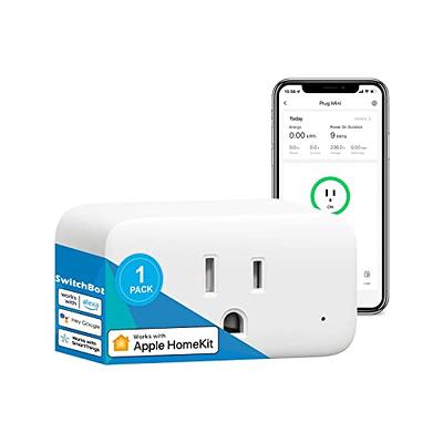 SwitchBot Smart Plug Mini 15A, Energy Monitor, Smart Home WiFi(2.4GHz) &  Bluetooth Outlet Compatible with Alexa & Google Home, APP Remote Control 