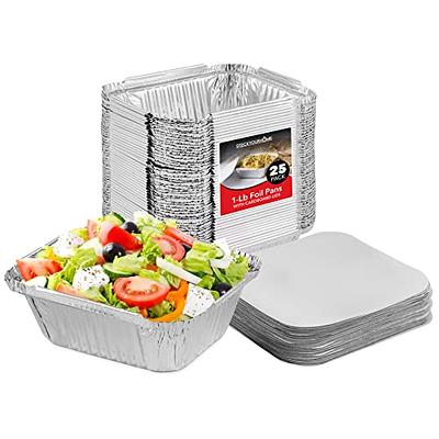 Restaurantware Foil Lux 41 Ounce Foil Pans, 200 Recyclable Aluminum Take Out Containers - Heavy Duty, Rectangle, Black & Gold Aluminum Foil to Go