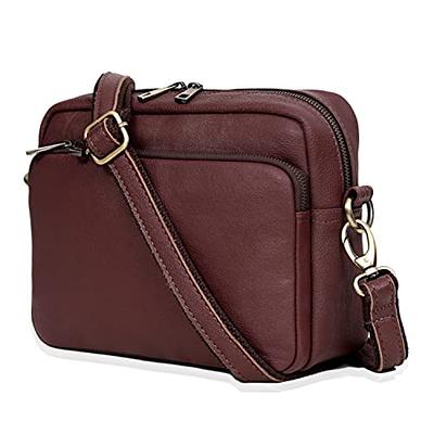 Yaya Leather Bucket Bag Burgundy Leather Shoulder Bag 