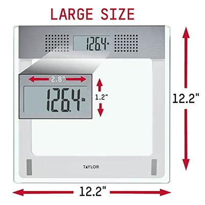 Taylor Digital Bathroom Talking Scale, 5 Languages, Scales Body Weight,  White Scale Clear Glass Stainless Steel Accents, 440LB Capacity, Clear  Stainless Steel Accents (5294756) - Yahoo Shopping