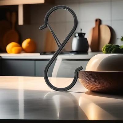  3 Inch Vinyl Coated S Hooks,S Hooks for Hanging Plants ,10 Pack  Non Slip Heavy Duty S Hooks ,Small Rubber Coated Steel Metal Black Closet S  Hooks for Hanging Jeans Plants