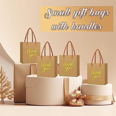 OccasionALL- Extra Small Gold Foil Gift Bags with Handles, Solid Gold Paper  Gift Bags 12 Pcs 4x2.75x4.5 