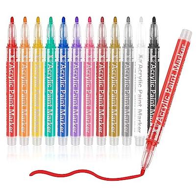  PENGUIN ART SUPPLIES 28 Dual Tip Acrylic Paint Pens: Craft  Paint Markers for Painting Wood, Glass, and Halloween Decoration - Non  Toxic Reversible Pen with 5mm + 3mm Fine Tip and