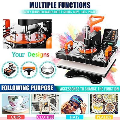 8 in 1 Heat Press Machine for t Shirts Professional Heat Transfer  Machine12 X 15Swing Away Shirt Printing Multifunctional Sublimation  Machine