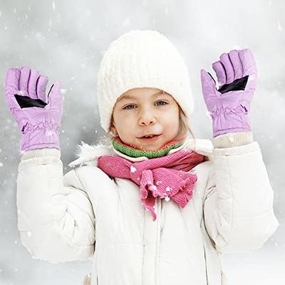 SATINIOR 2 Pairs Kids Snow Gloves Thick Ski Gloves Toddler Winter Warm  Waterp
