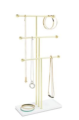 PandaHall Jewellery Display Stand Earring Necklace Display Holder 13x9 Inch  / 3x23cm Wood Business Card Holder Jewellery Organizer Table Displays for