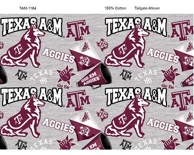 Texas A&m Cotton Fabric By Sykel-Texas A & M Aggies Mascot Heather