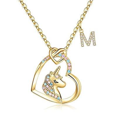 Heart Initial Necklace for Little Girls Jewelry Ages 4-6 5-7 8-12 10-12  Letter Necklaces for Teen Girls Trendy Stuff Gifts for Teenage Girls Ideas  13 14 6 7 8 9 10 11