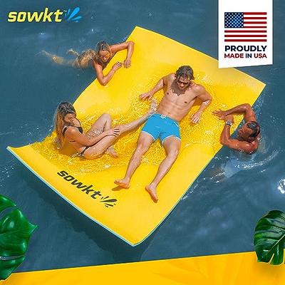 Gymax 12' x 6' Floating Water Pad Mat 3-Layer Foam Floating Island for Pool  Lake Green