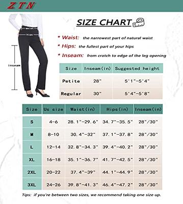  ZTN Women's Black Dress Pants Stretch Straight Leg Trousers for  Work Business Casual S : Clothing, Shoes & Jewelry